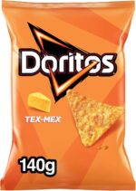 Doritos Tex Mex, Nachos con sabor a queso, Producto de Aperitivo, bolsa individual, 140gr