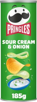 Pringles Sour Cream & Onion | Aperitivo salado Sabor Crema agria y Cebolla | Tubo | 185g