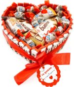 Onza Mona de Pascua Chocolate Kinder para Regalar - Cesta Huevos de pascua chocolate Schokobons, Kinder Bueno, Happy Hippo - Regalos originales para mujer y hombre - Imagen 5